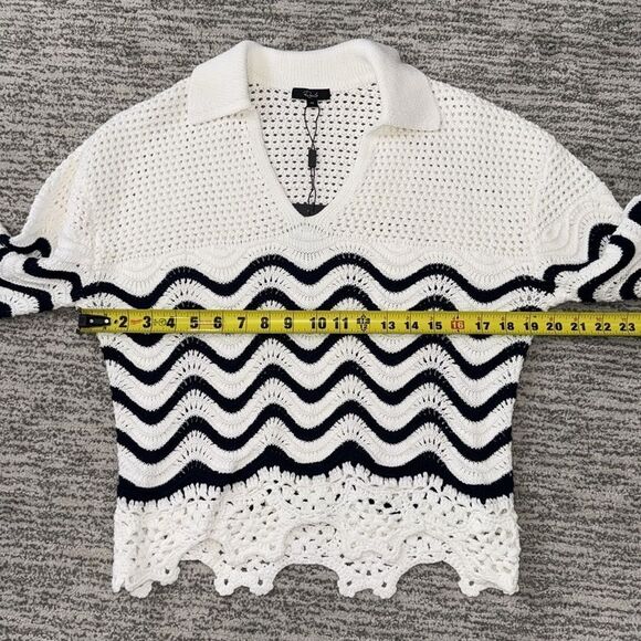 NWT Rails Louise Sweater Wave Blue/White Stripe Cotton XS - Picture 9 of 11